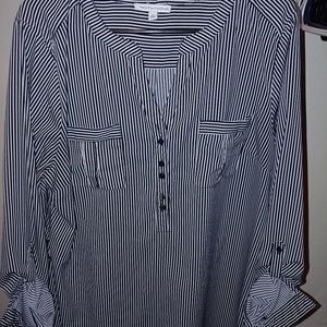 Black & White strip business casual top